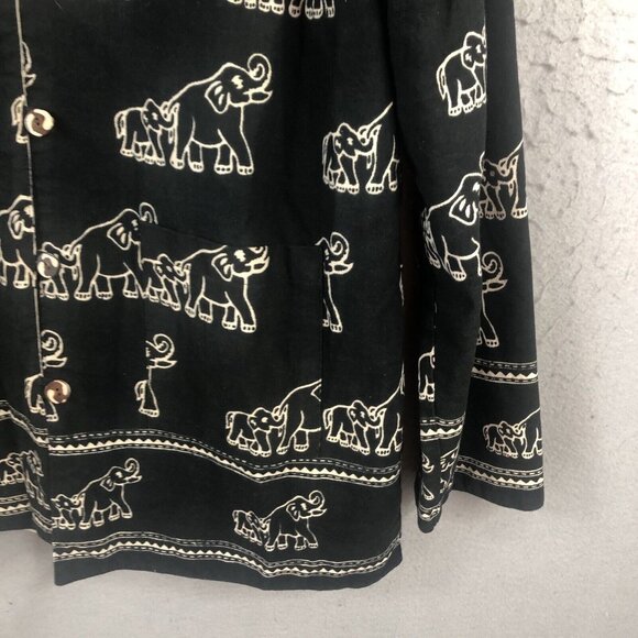 Black White Elephant Mom Baby Jacket Womens Extra Large Reversible Artsy - Picture 9 of 16